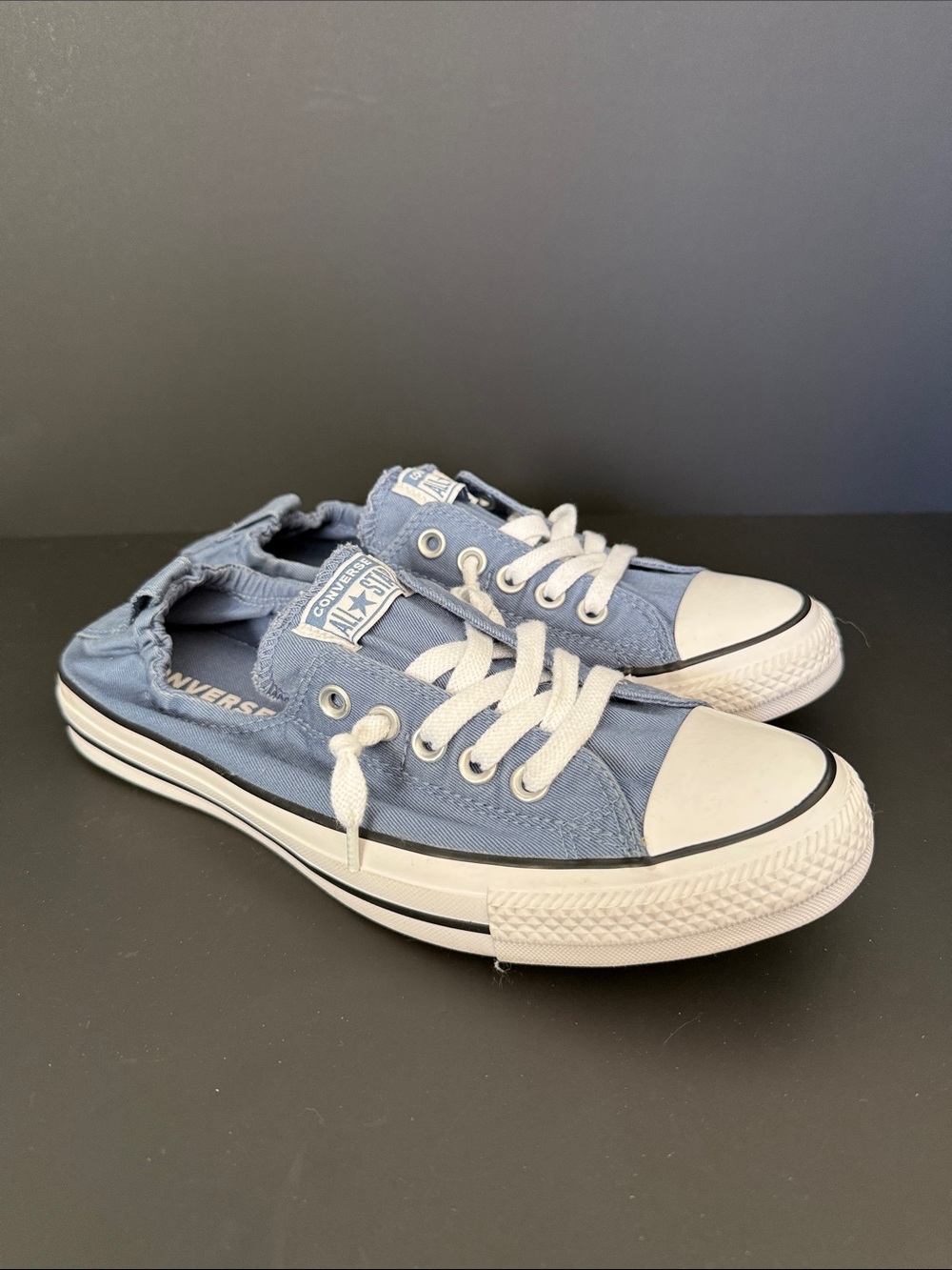 Converse Women’s Light Blue Canvas Slip-On Low Top Sneakers
